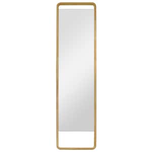 18 in. W. x 71 in. Natural Tall Wood Mirror with Floating glass and Oak Wood Rounded Frame