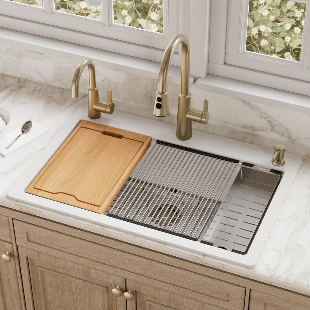 Karran QTWS-875 Quartz/Granite 33 in. Single Bowl Drop-In