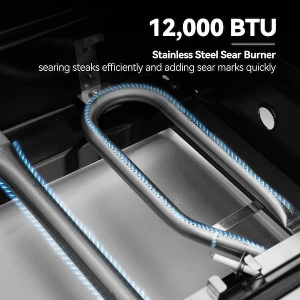 Royal Gourmet - 6-Burner BBQ Liquid Propane Gas Grill with Sear and Side Burner with Cover, 71,000 BTU Cabinet Style Gas Grill