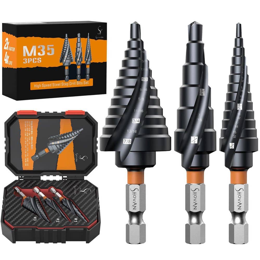 M35 Cobalt TiAlN Step Drill Bit Set (3-Piece) with Case price history on PriceWatchPro
