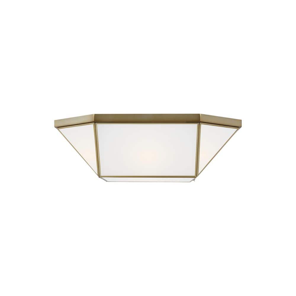 Morrison Satin Brass LED Energy Star Indoor/Outdoor Flush Mount