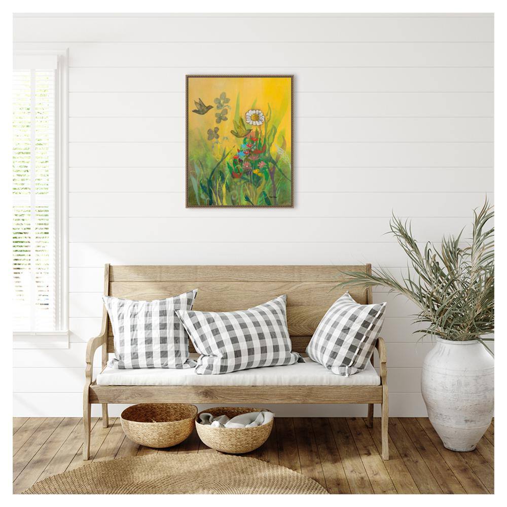 Waking Up with Sunshine Scenic Landscape Canvas Print with Bronze Frame