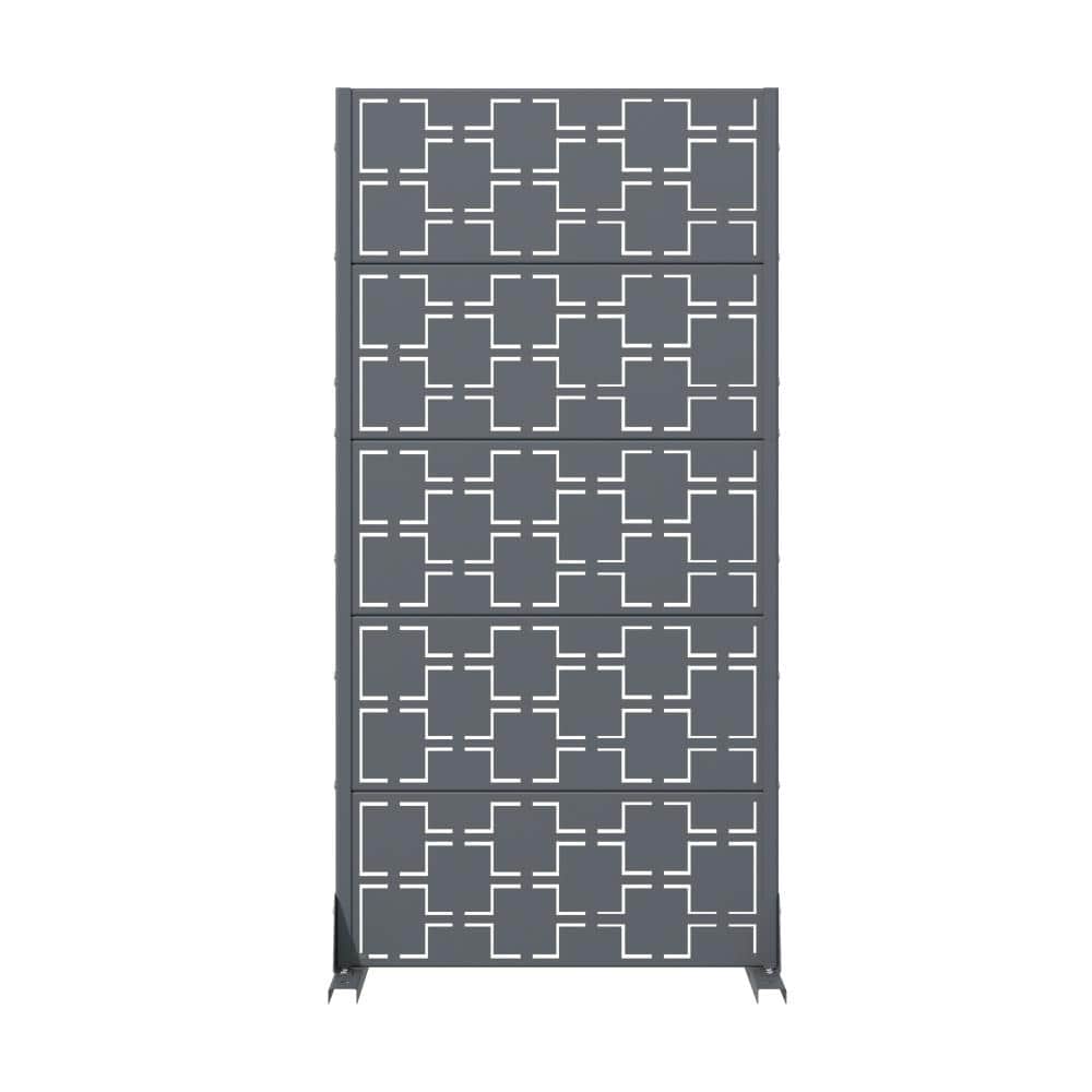 30 in. W x 60 in. H Outdoor Charcoal Galvanized Steel Decorative Garden Fence Privacy Screen price history on PriceWatchPro