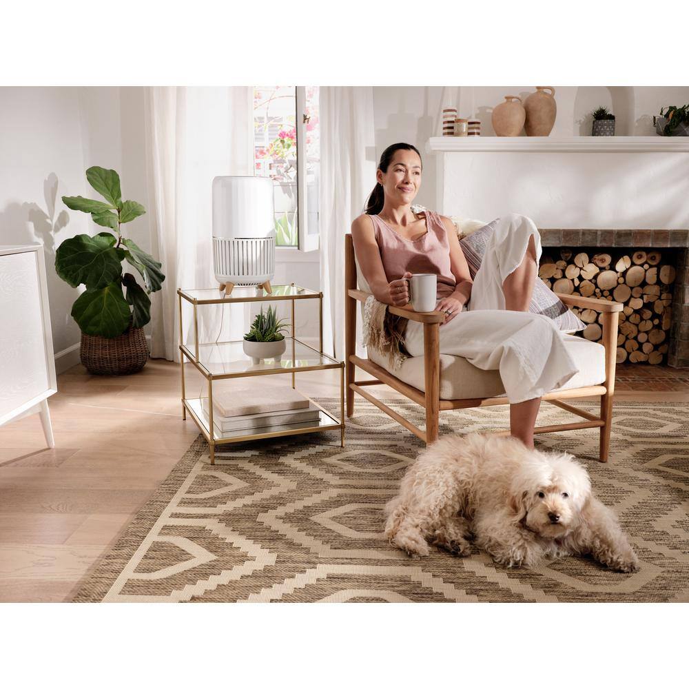 White Smart HEPA Air Purifier with UV-C and Voice Control