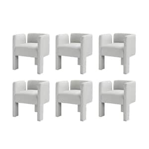 Fabrizius Ivory Modern Left-facing Cutout Dining Chair with 3Legged Design (Set of 6)