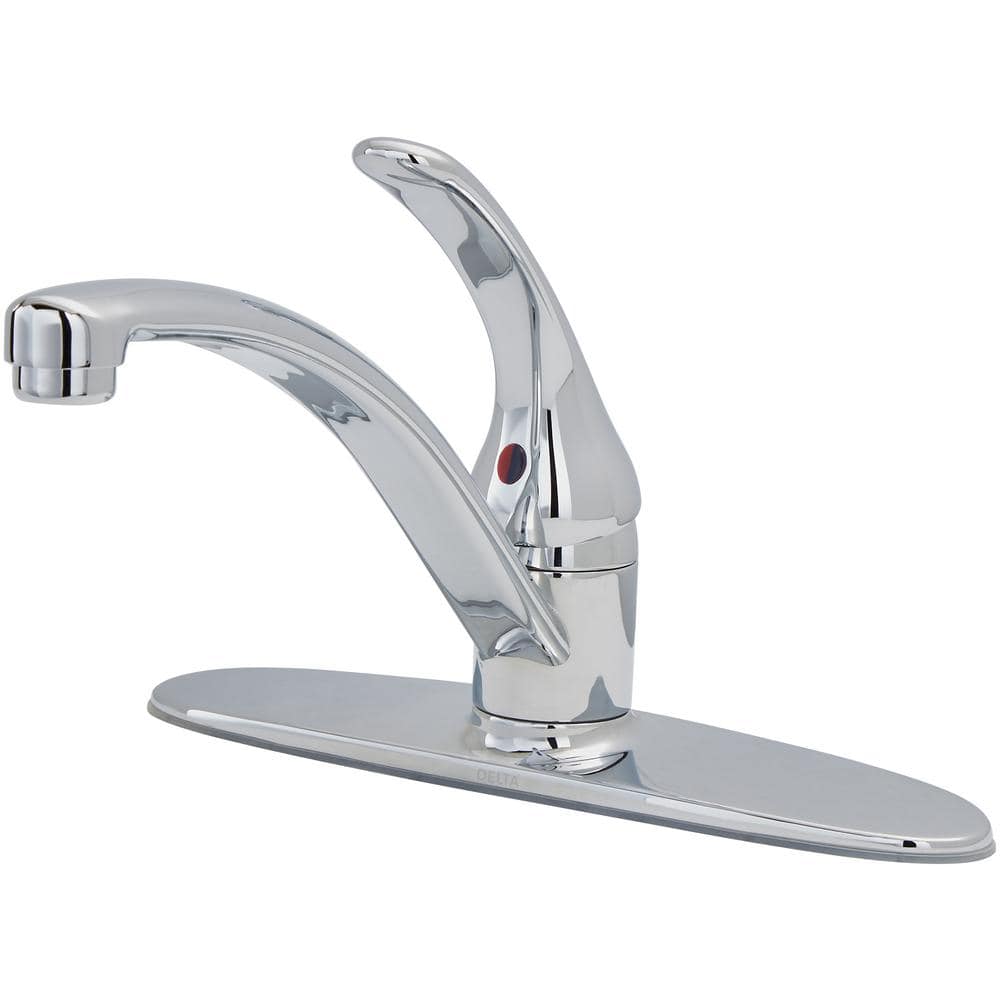 Delta Chrome Single Handle Kitchen Faucet with Swivel Spout