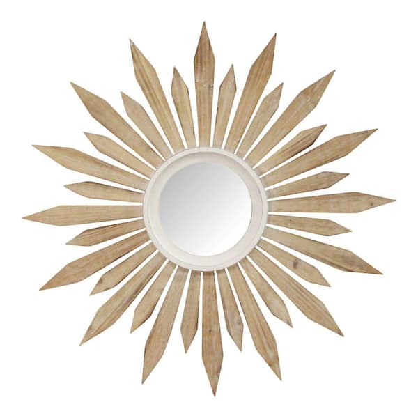 HomeRoots VictoriaWood Framed Ray Of Sunshine Wall Mirror