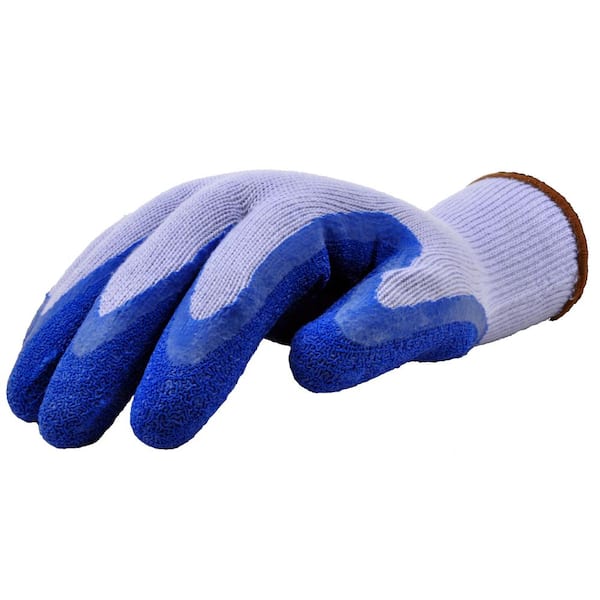 Heavy Duty Smooth Work Gloves Nitrile Coated Blue White Firm Grip