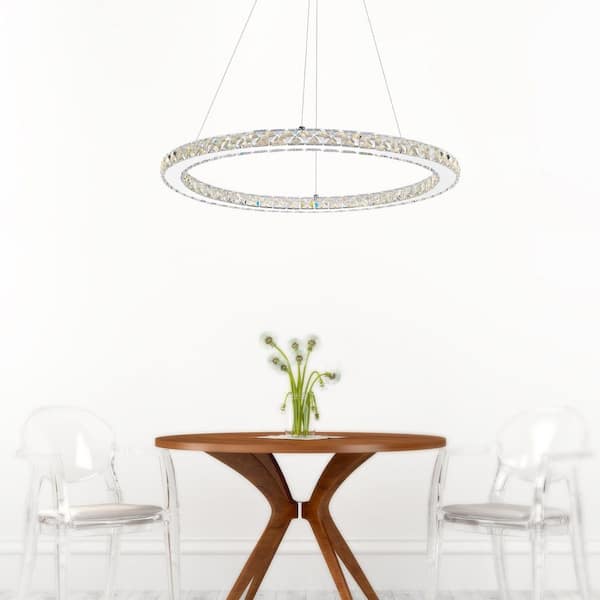 Ring LED Chandelier With Chrome Finish