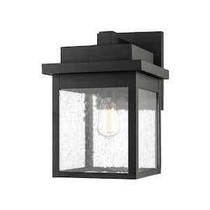 10.5 in. 1-Light Powder Coat Black Outdoor Wall Sconce