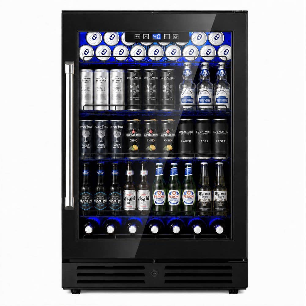 23.4 in. Single Zone 180-Cans Freestanding/Built-in Beverage Cooler in Black with Reversible Door, Carbon Filter price history on PriceWatchPro