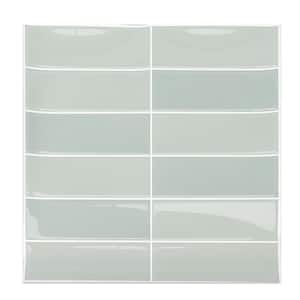 Light Green 10 in. x 10 in. x 0.04 in. Vinyl Peel and Stick Wall Tile, Decorative Wall Tile (10-Pack)