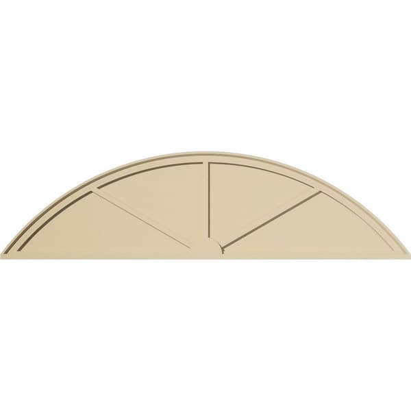 78 in. W x 20-1/2 in. H x 2 in. P Segment Arch 3 Spoke Signature Urethane Pediment, Primed Tan