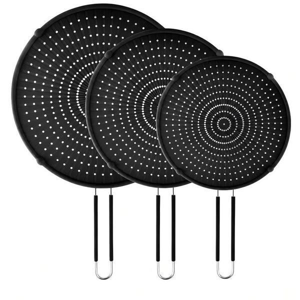 3-Piece Splatter Screen for Frying Pan, Silicone Grease Splatter Guard, Heat-Resistant Splatter Guards for Cooking