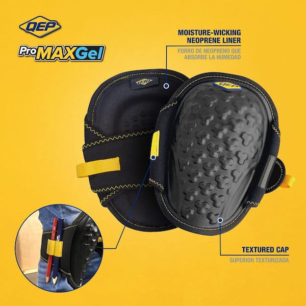 ProMax Gel Knee Pads with Lightweight EVA Foam Cushion and Pen Storage (1-Pair)