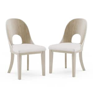 Hairin White Oak Fabric Dining Chair (Set of 2)