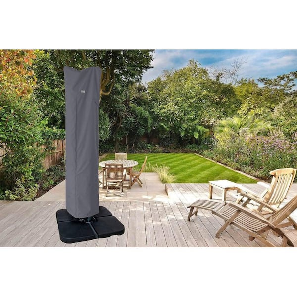 OGETFUUR Patio Umbrella Cover with Zipper and Rod, Water Resistant Umbrellas Cover for 9 ft. to 13 ft. Offset Umbrella, Grey OGETFUUR Patio Umbrella Cover with Zipper and Rod, Water Resistant Umbrellas Cover for 9 ft. to 13 ft. Offset Umbrella, Grey