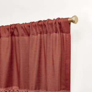 Dunbar Burnt Sienna Solid Light Filtering Rod Pocket Curtain, 50 in. W x 108 in. L (Set of 2)