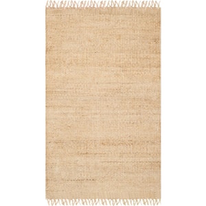 Natural Fiber Ivory Doormat 3 ft. x 4 ft. Gradient Solid Color Area Rug