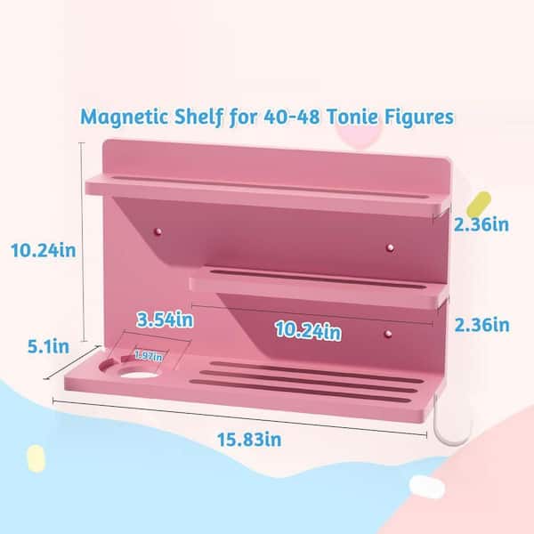 15.83 in. W x 5.1 in. D Pink Wooden Decorative Wall Shelf for