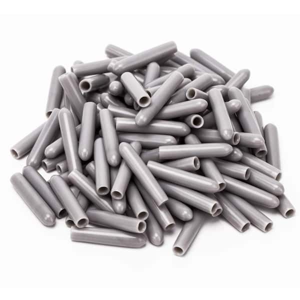 100-Piece Gray Vinyl Dishwasher Rack Tine End Caps - 25mm Repair Tip Covers for Rack Prong Restoration
