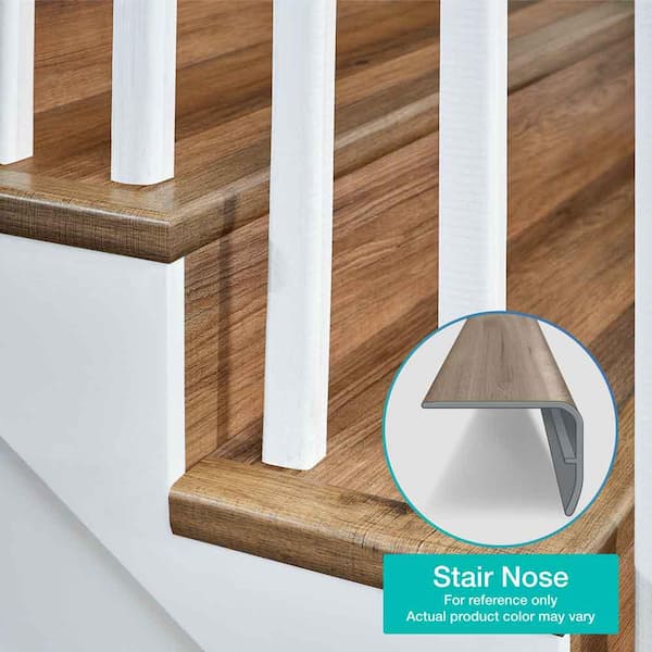 Pearl 1.32 in. T x 1.88 in. W x 78.7 in. L Vinyl Stair Nose Molding