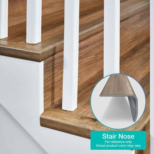 Miramar 1.32 in. Thick x 1.88 in. Wide x 78.7 in. Length Vinyl Stair Nose Molding Miramar 1.32 in. Thick x 1.88 in. Wide x 78.7 in. Length Vinyl Stair Nose Molding