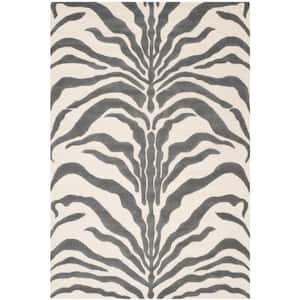 Cambridge Ivory/Dark Gray 5 ft. x 8 ft. Animal Print Area Rug