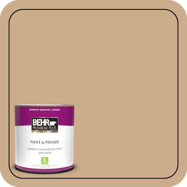 BEHR PREMIUM PLUS 1 qt. #N280-4 Perfect Tan Eggshell Enamel Low Odor Interior Paint & Primer