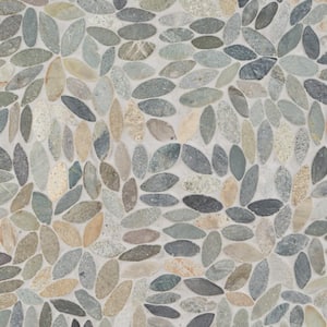 Countryside Flower Dark Blend 11.81 in. x 11.81 in. Natural Stone Floor and Wall Mosaic Tile (0.97 sq. ft./Each)