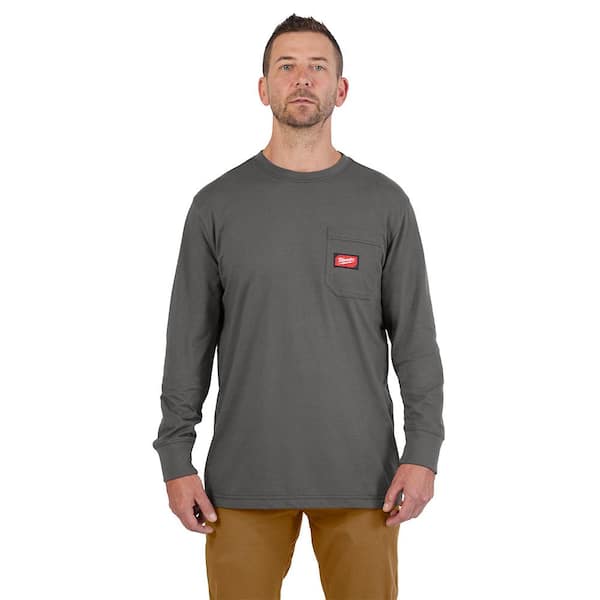 Milwaukee Men's 2X-Large Gray GRIDIRON Cotton/Polyester Long