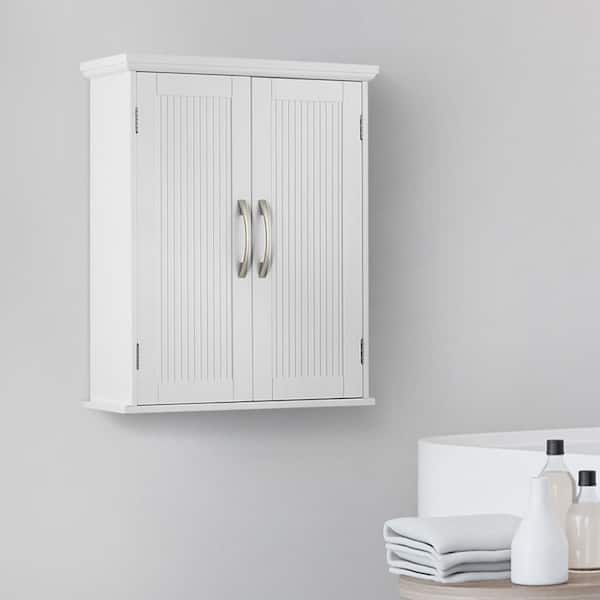 Newport Contemporary 20 in. W x 7 in. D x 24 in. H Wooden Bathroom Wall Cabinet in White