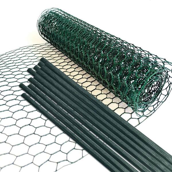 Fencer Wire 2 ft. x 25 ft. and 3/4 in. Dia Mesh Green Diamond Plastic Poultry Netting