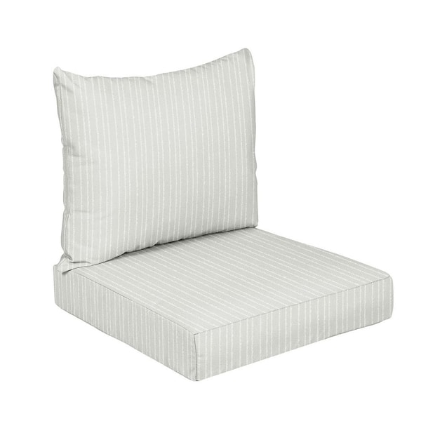 SORRA HOME 27 x 30 x 5 (2-Piece) Deep Seating Outdoor Dining Chair Cushion in Cavo Smoke
