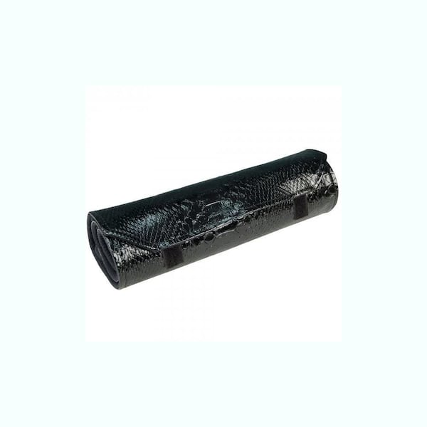 Mele & Co Unisex Iris Black Reptile Vegan Leather Travel Jewelry Roll Soft Organizer