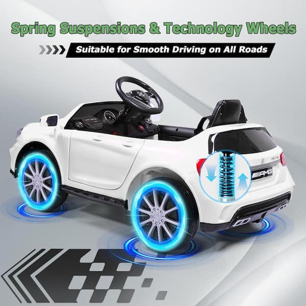 Licensed Mercedes Benz Electric Car 6-Volt Kid Ride On Car with Remote Control and Music, White