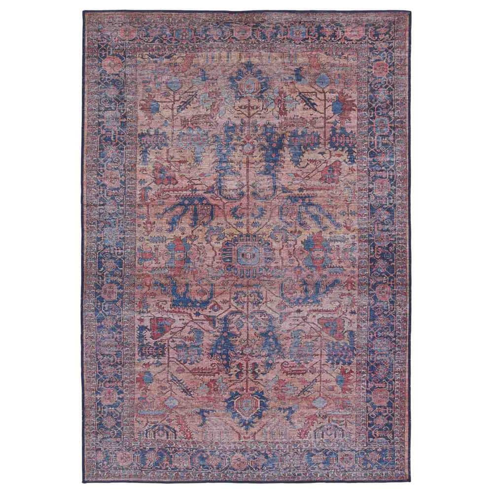 Ainsworth Medallion Blue and Beige 5'3"x8' Easy-Care Area Rug