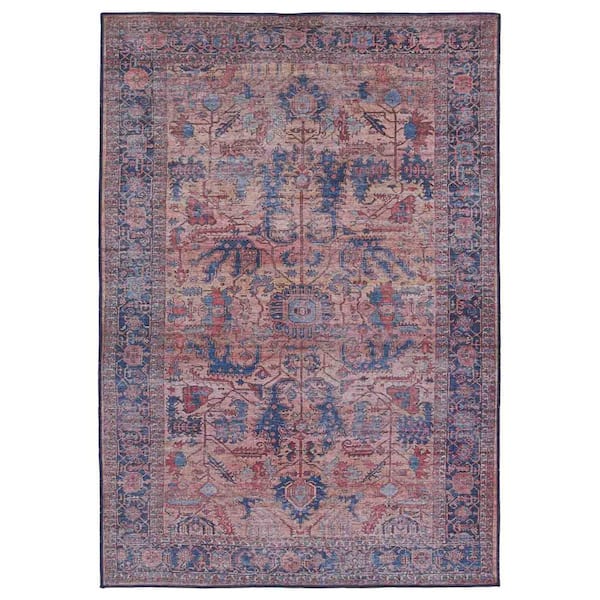 Jaipur Living Ainsworth Blue/Pink 7 ft. 10 in. x 10 ft. Medallion Indoor Area Rug