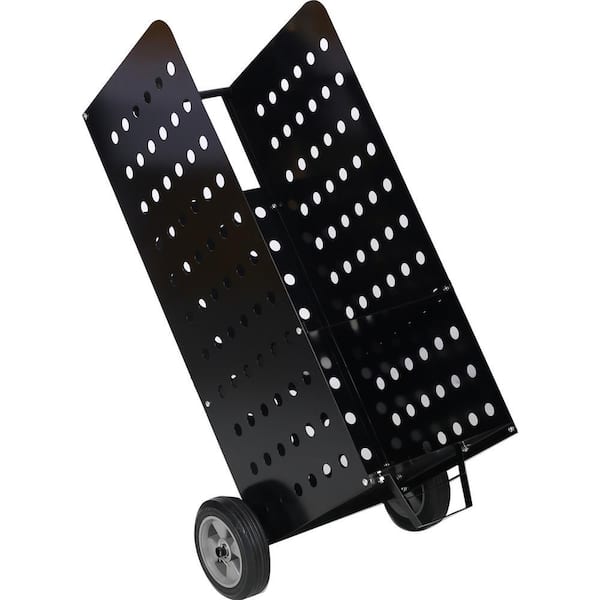 Ami 5.5 Cu. Ft. Steel Black Fireplace Log Rolling Cart, Heavy Duty in Door Outdoor Rolling Garden Cart