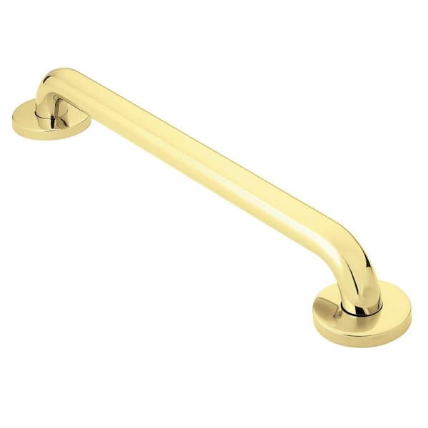 MOEN Home Care 18 in. x 1-1/4 in. Concealed Screw Grab Bar with SecureMount in Polished Brass