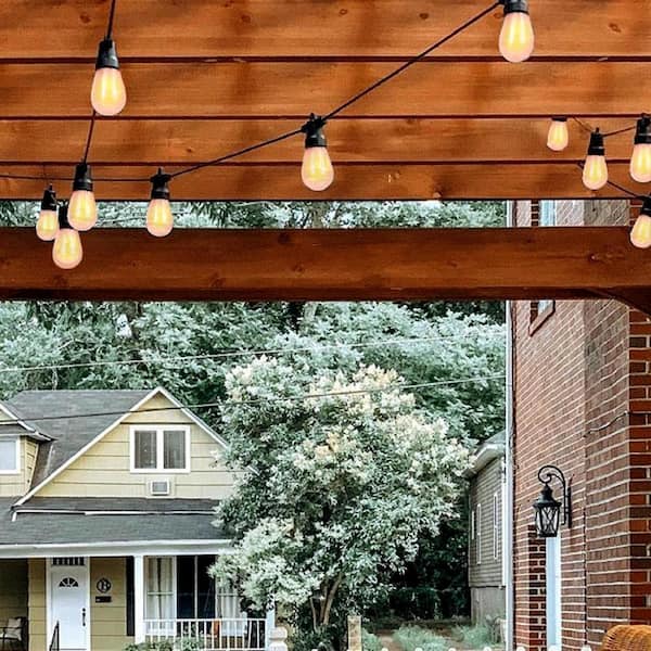 Ambience Pro 12-Light 27 ft. Outdoor Solar 1W 2700k LED S14 Edison Flame Bulb String-Light