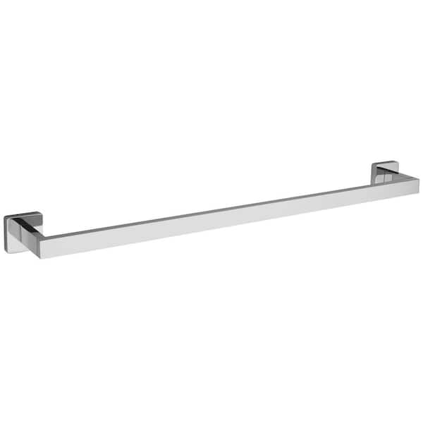 Square Collection 24 in. Wall Mounted Towel Bar in Chrome