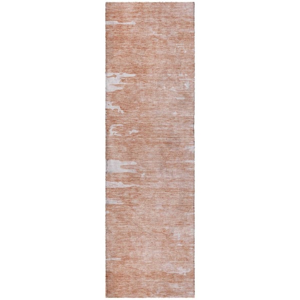 Dream Shag Premium Machine Washable Abstract ADS705 Terracotta 2 ft. x 7 ft. Runner Rug