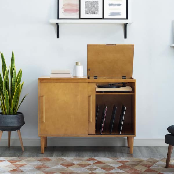 crosley everett media console table in mahogany