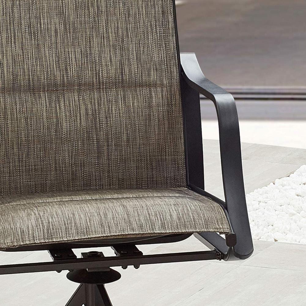 Set of 2 Dark Grey Steel Swivel Dining Armchairs