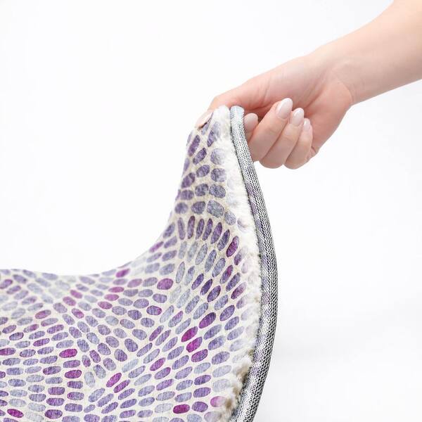 Dream Shag Premium Machine Washable Abstract ADS186 Purple 3 ft. x 5 ft. Area Rug