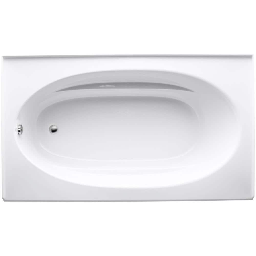 Windward 72" x 42" White Acrylic Alcove Bathtub