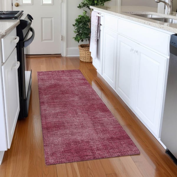 Mayfield Premium Machine Washable Abstract AMF1018 Garnet 2 ft. 3 in. x 7 ft. 6 in. Runner Rug