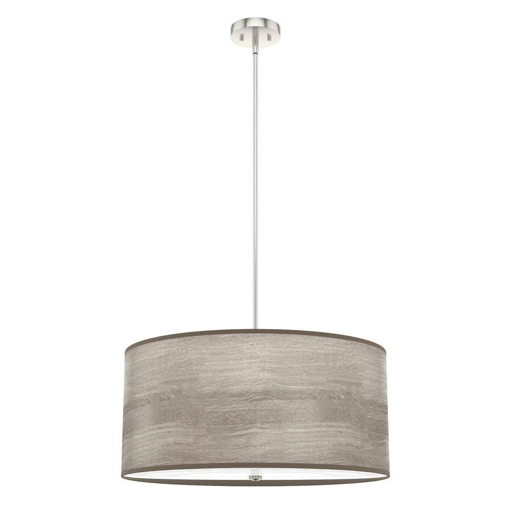Solhaven 24'' Light Gray Oak & Brushed Nickel Modern Pendant Light