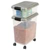 IRIS 12 Qt. and 33 Qt. Airtight Pet Food Storage Combo with a